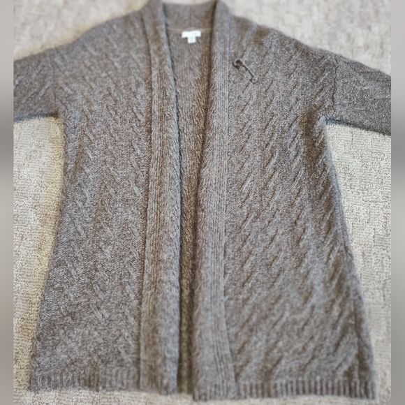 JJill Mocha Cable Knit Cardigan Sweater  XS Petite - Picture 7 of 7